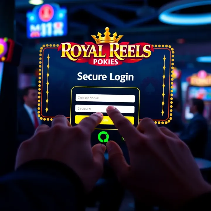 User entering credentials on a secure login page for an online pokies game