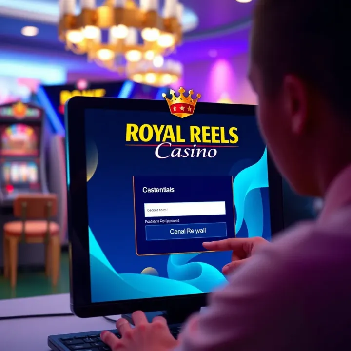 User entering credentials on a secure online casino login page
