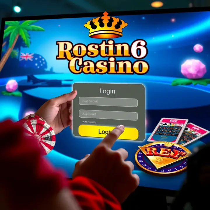 User entering login details on a digital casino platform with Australian themed interface