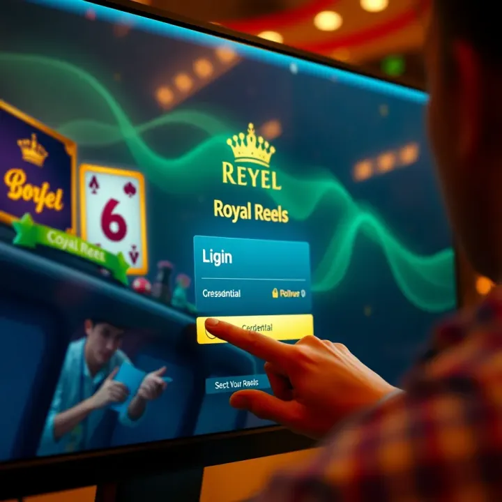 Royal Reels Login Interface Overview User entering credentials on Royal Reels 16.com login screen