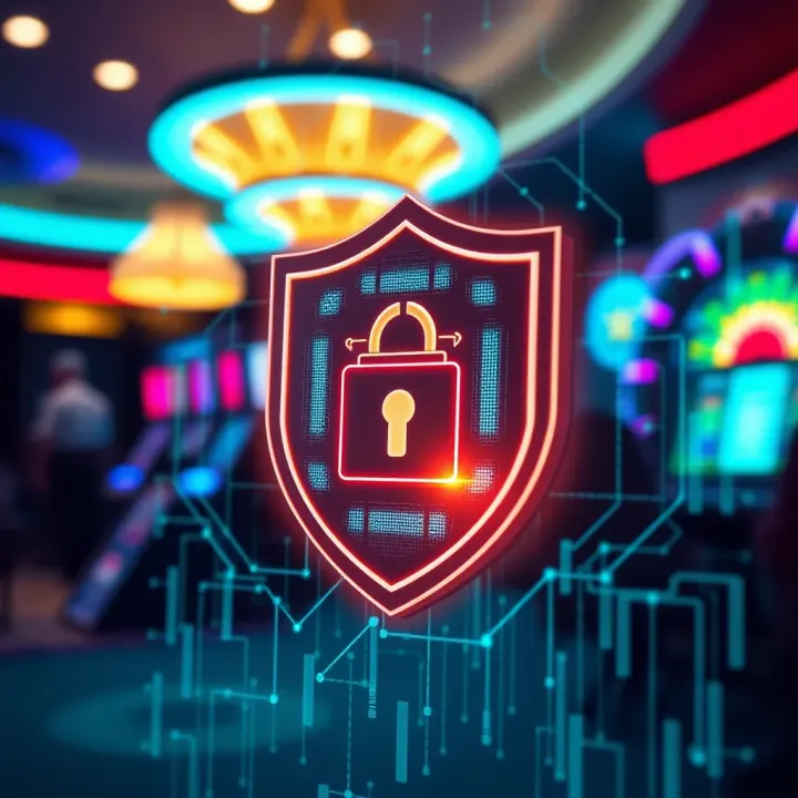 Illustration of digital shield protecting personal data during online casino access