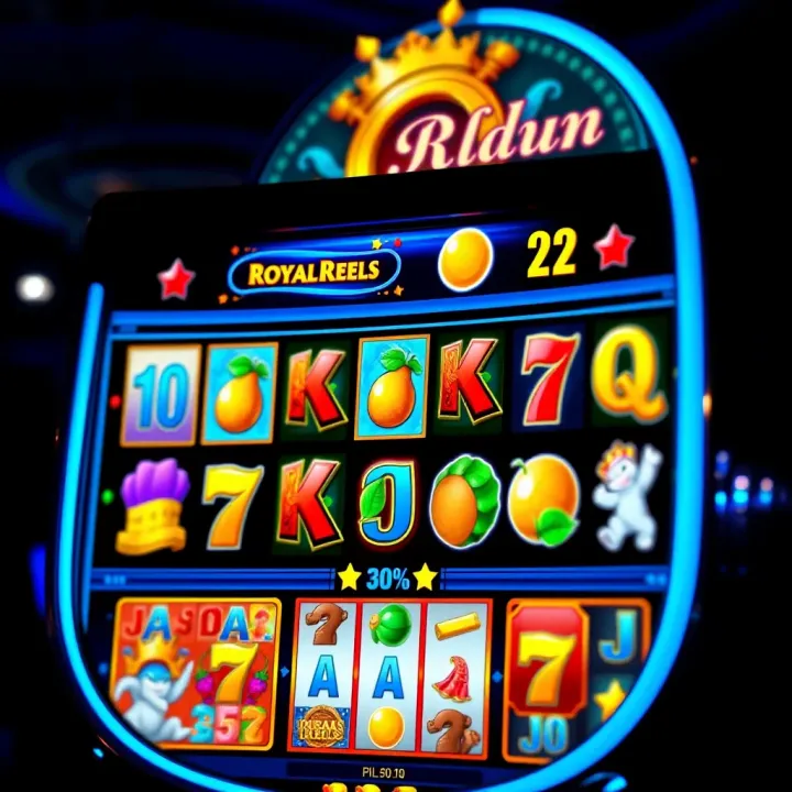 Overview of Slot Games on Royal Reels 24.com Colorful slot machine interface showcasing various game themes and symbols