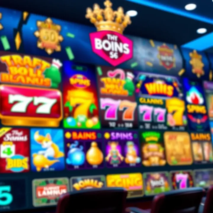Variety of Casino Games on Royal Reels 6 Platform Colorful array of casino slot games displayed on a vibrant screen interface