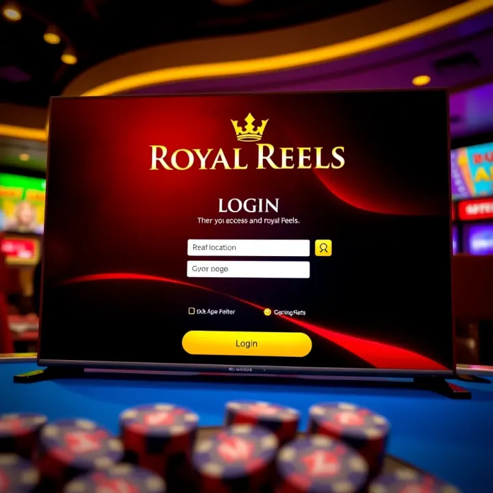 User interface of Royal Reels platform displaying login screen with input fields and buttons