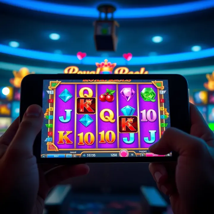 Royal Reels Slot Gameplay on Android Royal Reels slot game interface on an Android device showing vibrant reels and symbols