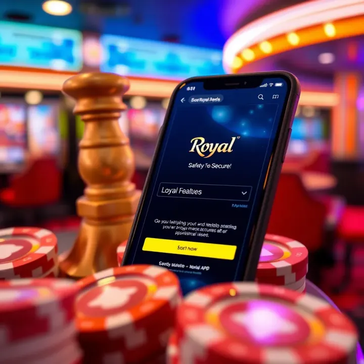 Secure login screen of Royal Reels app highlighting safety features for Australian users
