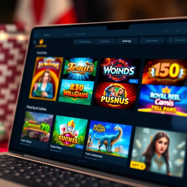 Online casino interface showcasing diverse slot games with vibrant graphics
