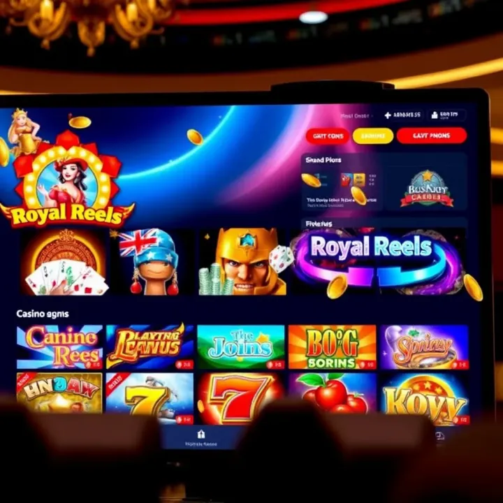 Royal Reels online casino interface showcasing a variety of slot games available to Australian players
