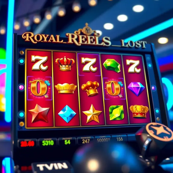Colorful slot machine reels displaying a royal theme with sparkling gems and classic symbols