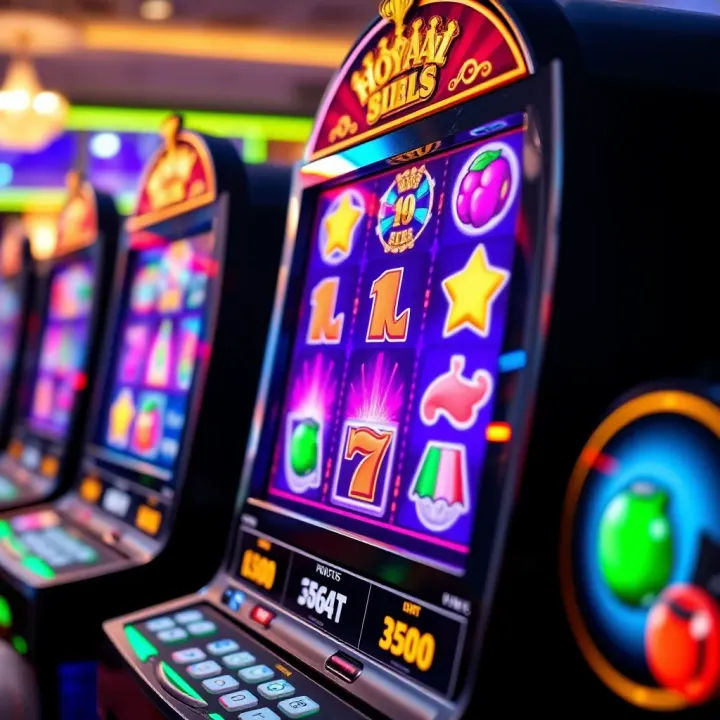 Colorful slot reels displaying various symbols in a vibrant gaming interface