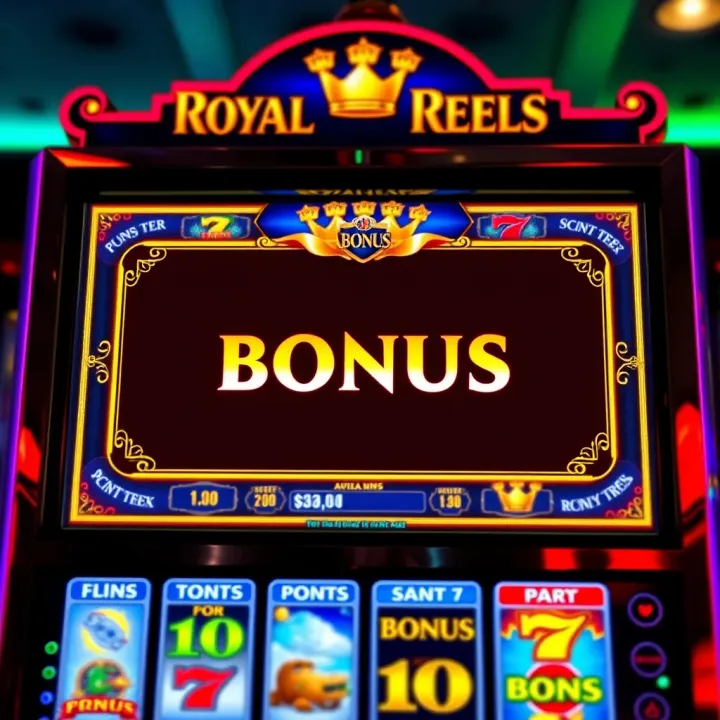 Casino slot machine screen showing a bonus offer notification