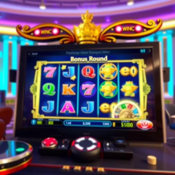 Screen showing bonus round features and rewards in an online slot game