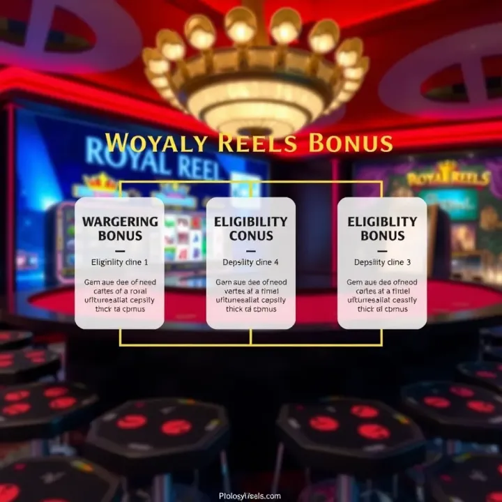 Diagram showing wagering requirements and eligibility criteria for Royal Reels deposit bonus
