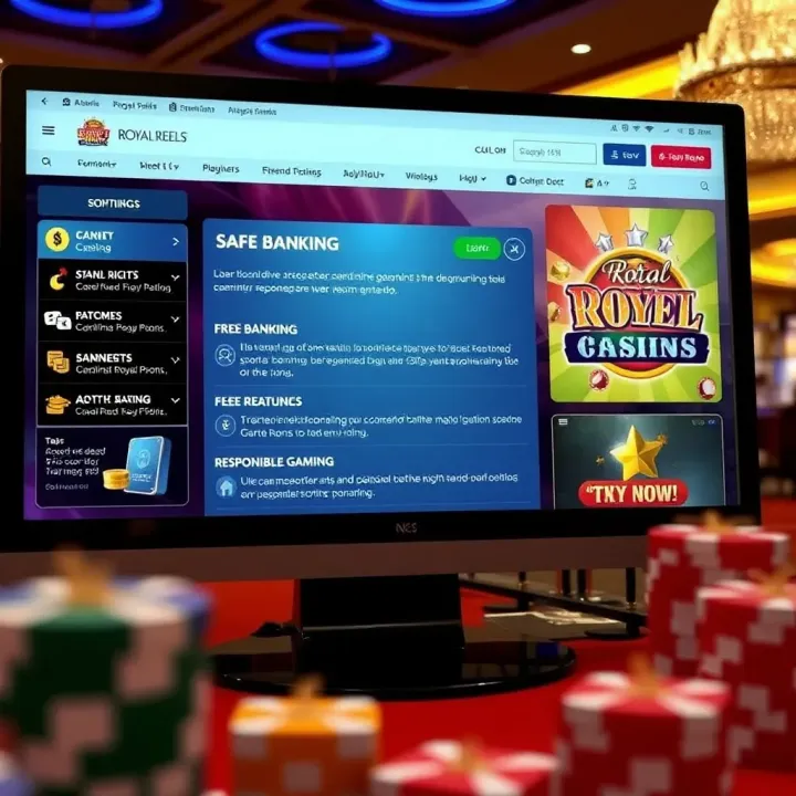 User-friendly Royal Reels Casino platform with secure banking methods and responsible gaming reminders