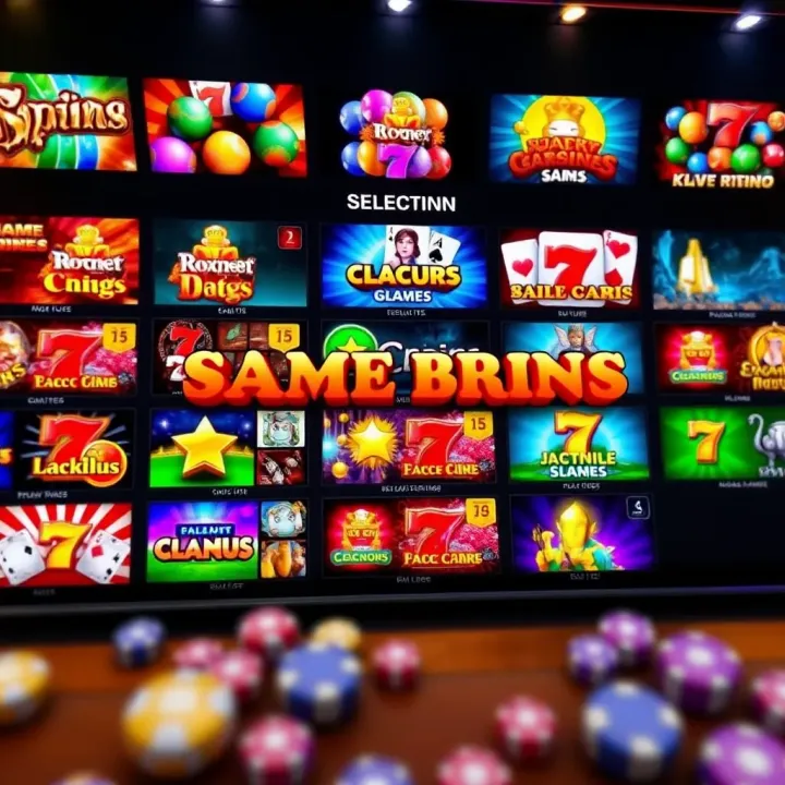 Wide variety of casino games displayed on a digital interface, highlighting slots, table games, and jackpots