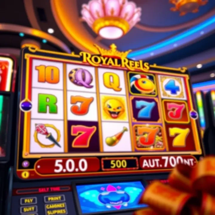 Colorful reels displaying various classic casino symbols on Royal Reels slot interface