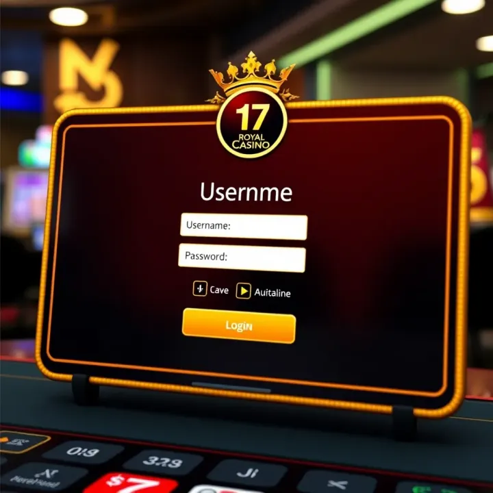 Secure login screen displaying username and password fields on a casino platform