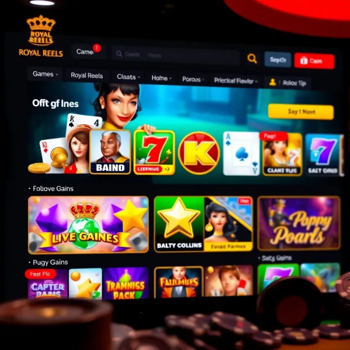 User-friendly casino interface showcasing diverse slot games and live dealer options
