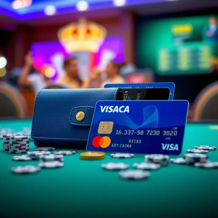 Digital wallet and credit card icons representing multiple payment options for secure casino transactions