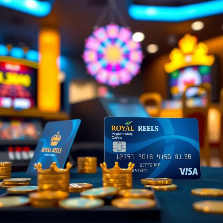 Secure online payment options with digital cards and currency icons