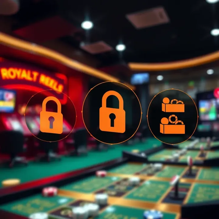Security Features Ensuring Safe Gameplay at Royal Reels Casino Secure online casino platform featuring encryption icons and trustworthy gaming environment