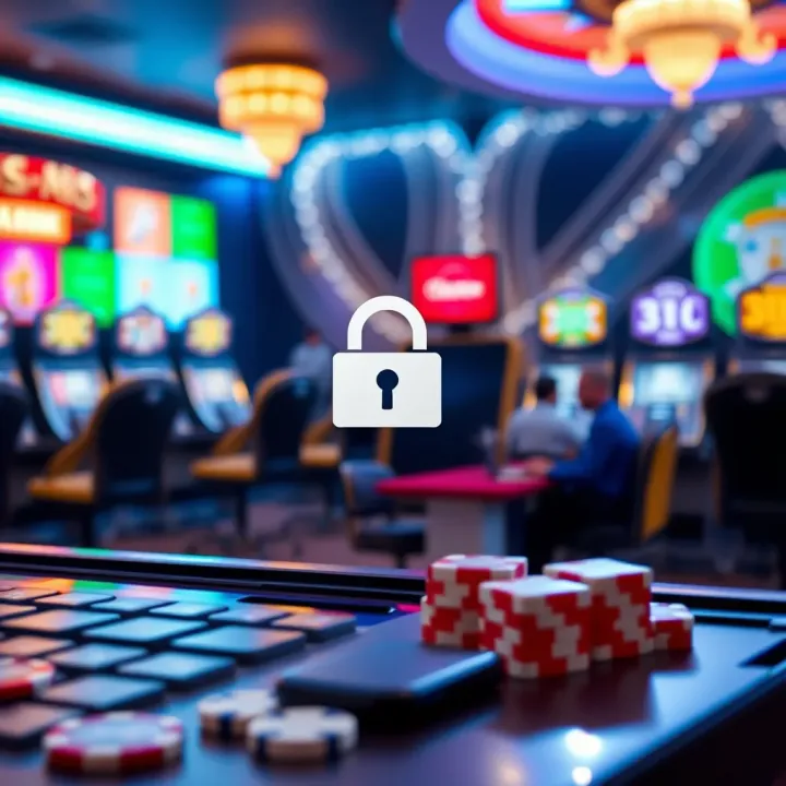 Secure online payment options and safety icons representing player protection in online gambling
