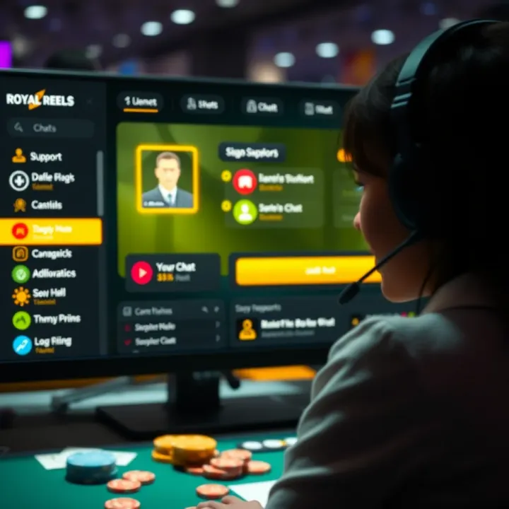 Support dashboard with chat and help resources accessible after successful login to an online gaming site