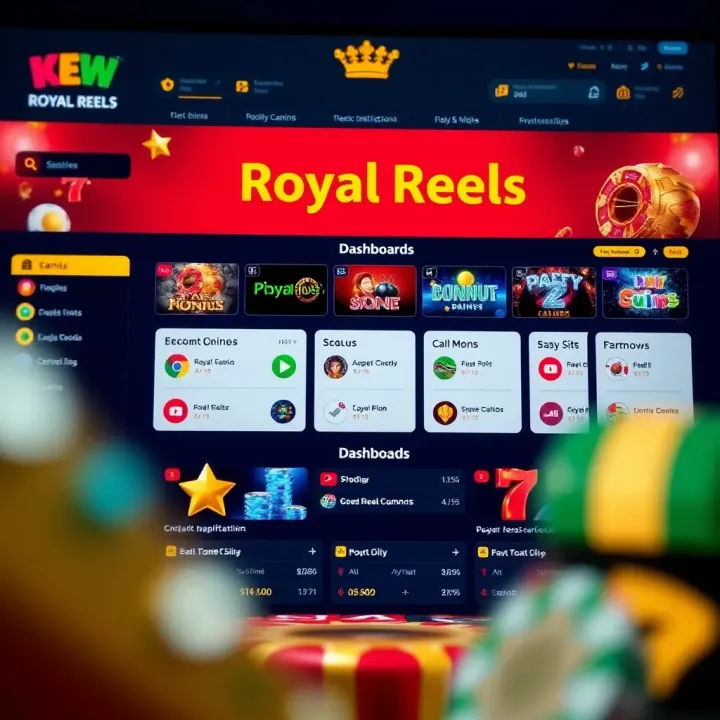 Dashboard view showcasing the main features and navigation options of the Royal Reels platform