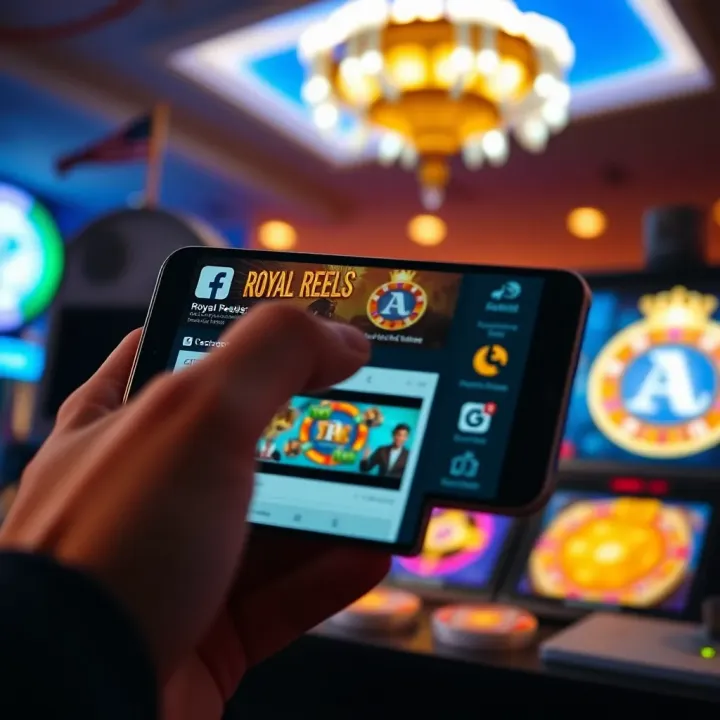User browsing Royal Reels section on Facebook mobile app displaying video thumbnails and interaction icons