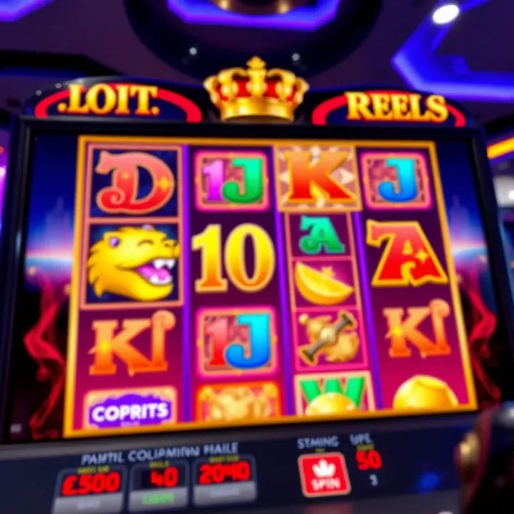 Online slot game interface showing colorful reels and symbols on screen
