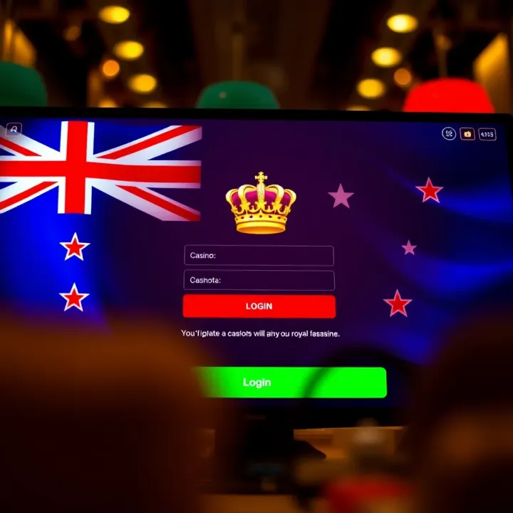 Secure online casino login screen with Australian flag background