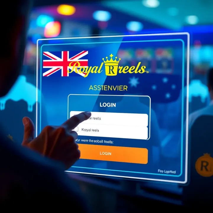 User entering credentials on a digital login interface with Australian icons