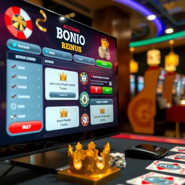 Accessing Royal Reels Login Bonus Codes User interface showing Royal Reels login bonus codes and redemption options on screen