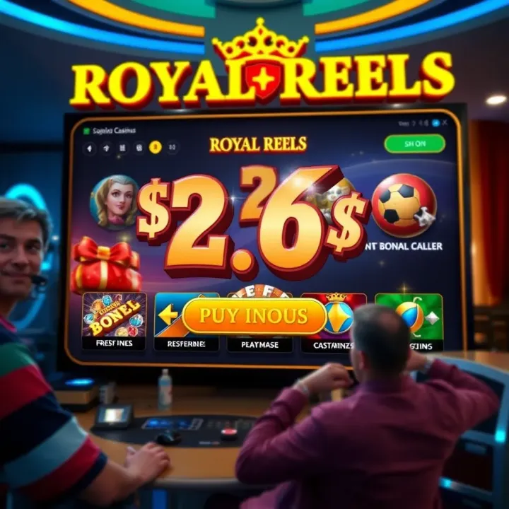 Exciting Royal Reels casino interface highlighting login bonus features