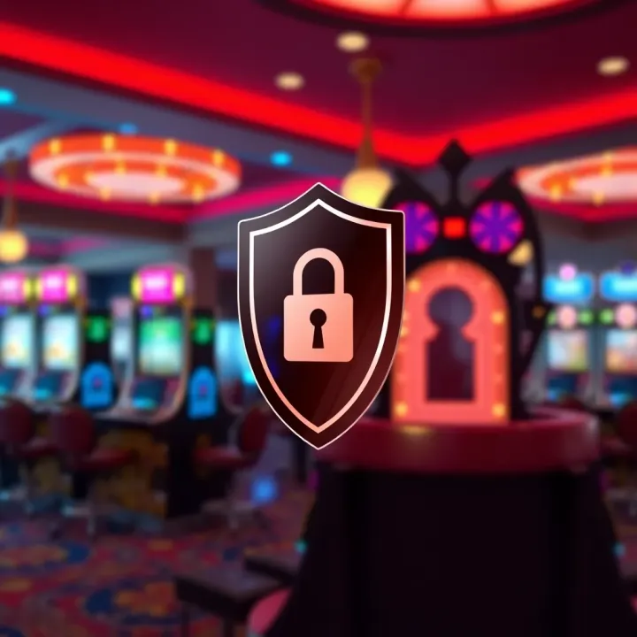 Visual representation of secure gaming with shield icon and digital lock symbols