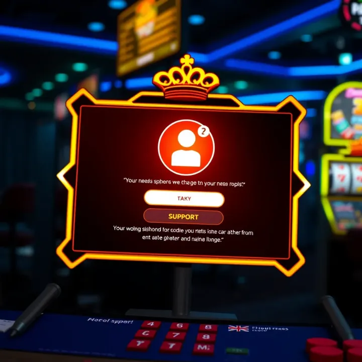 User interface showing support options and troubleshooting for login issues in online casino games