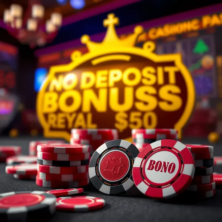 Illustration of no deposit bonus rewards and casino chips representing gaming promotions