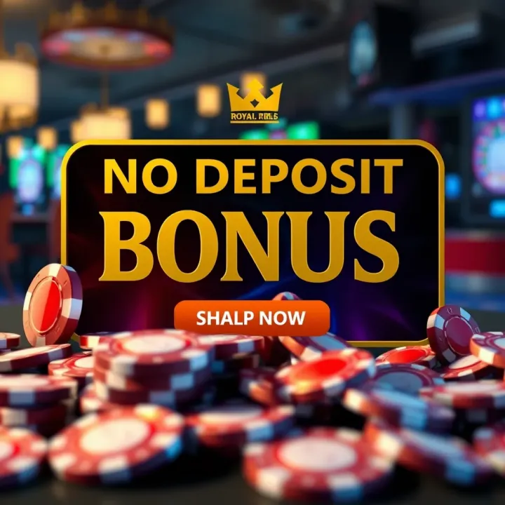 Understanding No Deposit Bonus Offers at Royal Reels 2 Graphic displaying promotional no deposit bonus offer with casino chips and digital tokens