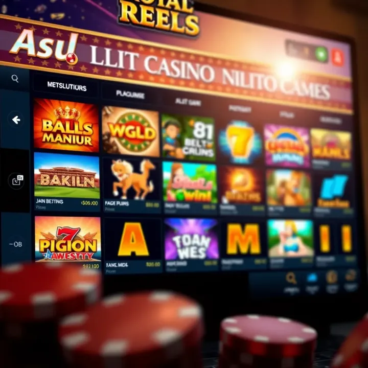 Online casino interface showcasing diverse slot games and betting options