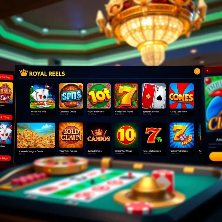 Online casino platform displaying various slot and table games on a digital interface