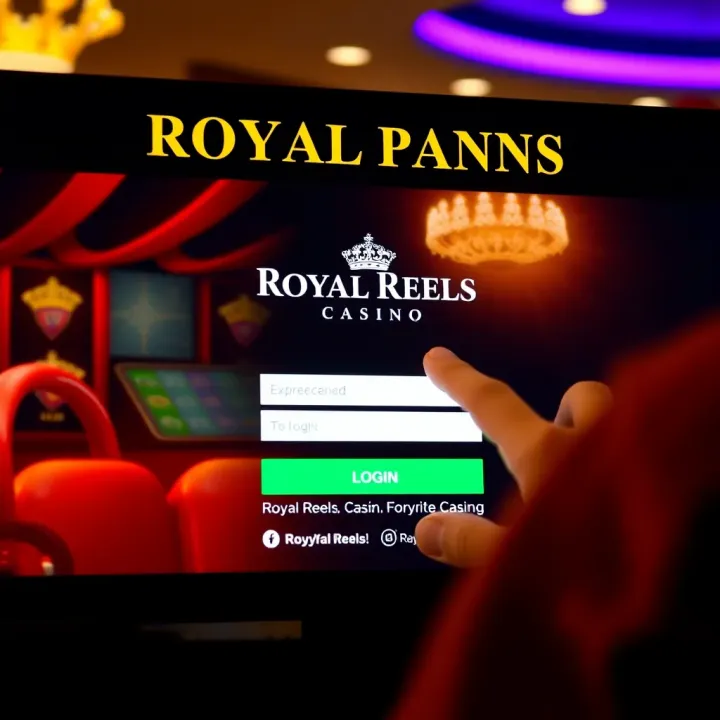 User entering secure login credentials on Royal Reels online casino website