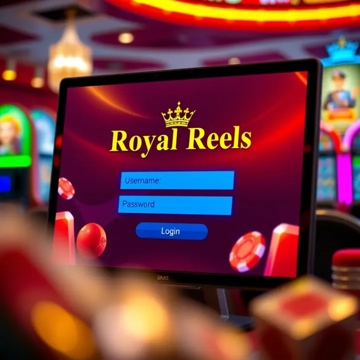 Royal Reels login screen showing username and password fields for user access