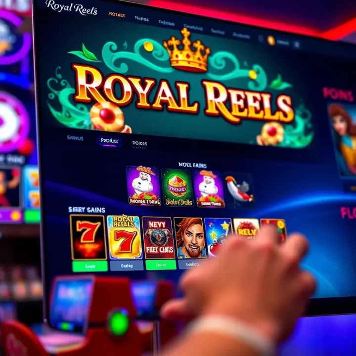 Online pokies interface displaying Royal Reels platform with vibrant game icons and user-friendly layout