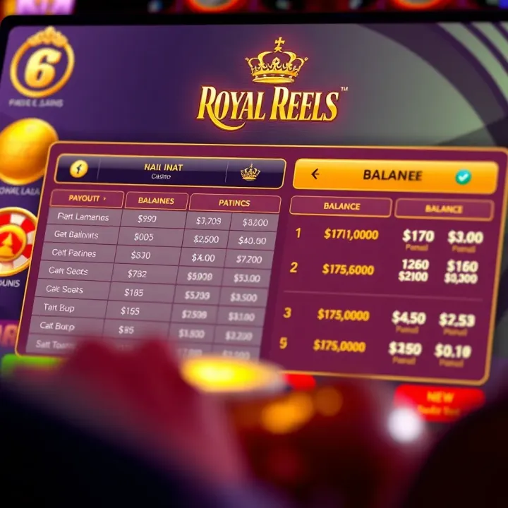 Online casino interface showing payout options and balance details