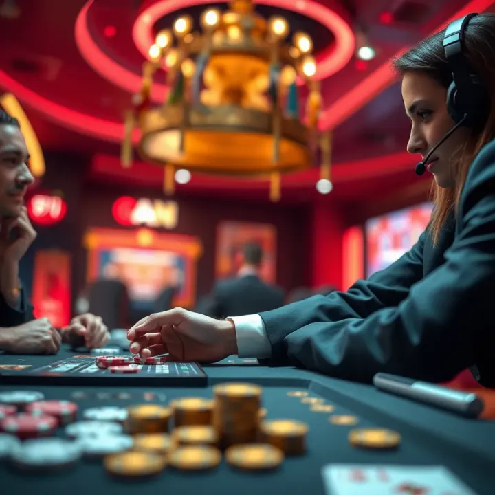 Secure online casino transaction with focus on digital safety and customer support communication