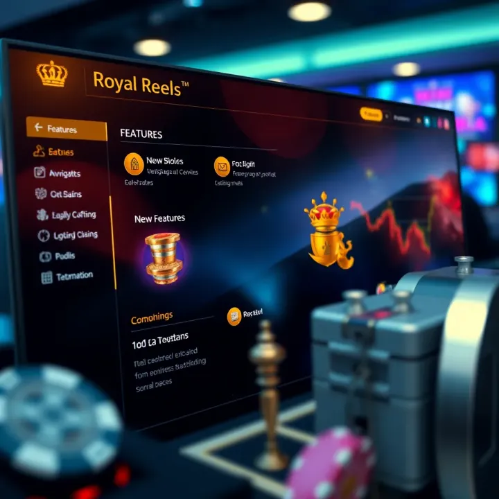 Dashboard displaying key features and navigation options available after logging into the Royal Reels platform
