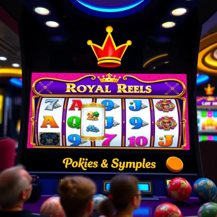 Colorful Royal Reels pokies interface with classic symbols and vibrant reels