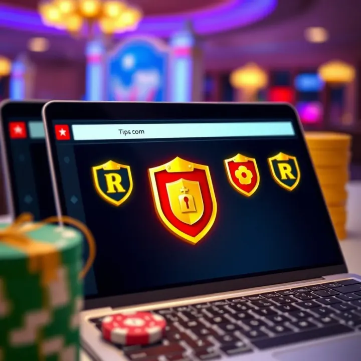 Visual representation of secure online browsing with shield icons and a search bar