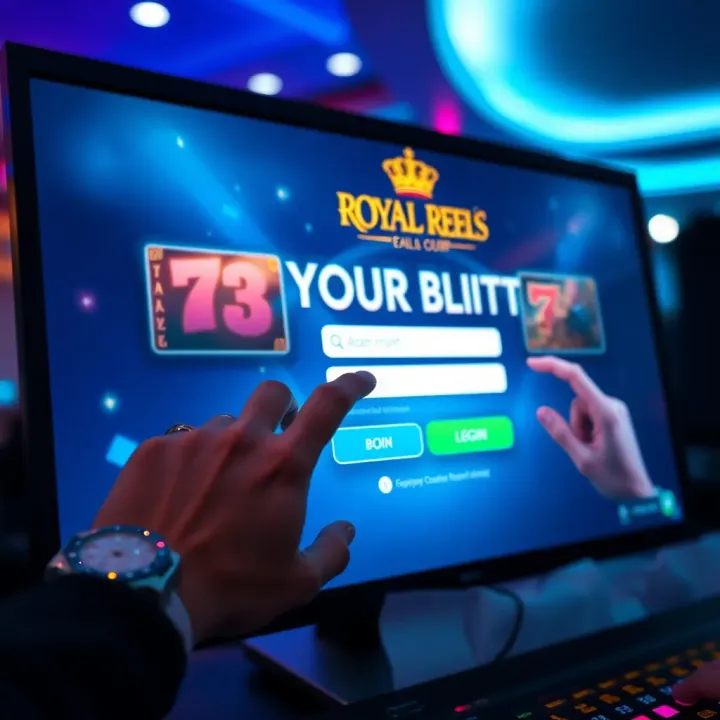 User entering login credentials on Royal Reels online casino platform