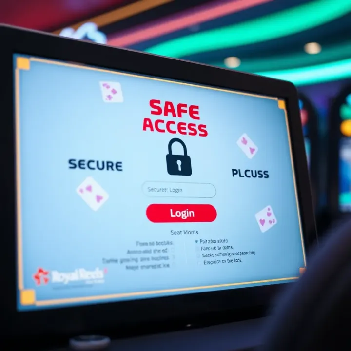 Secure login screen for accessing online gaming platform safely